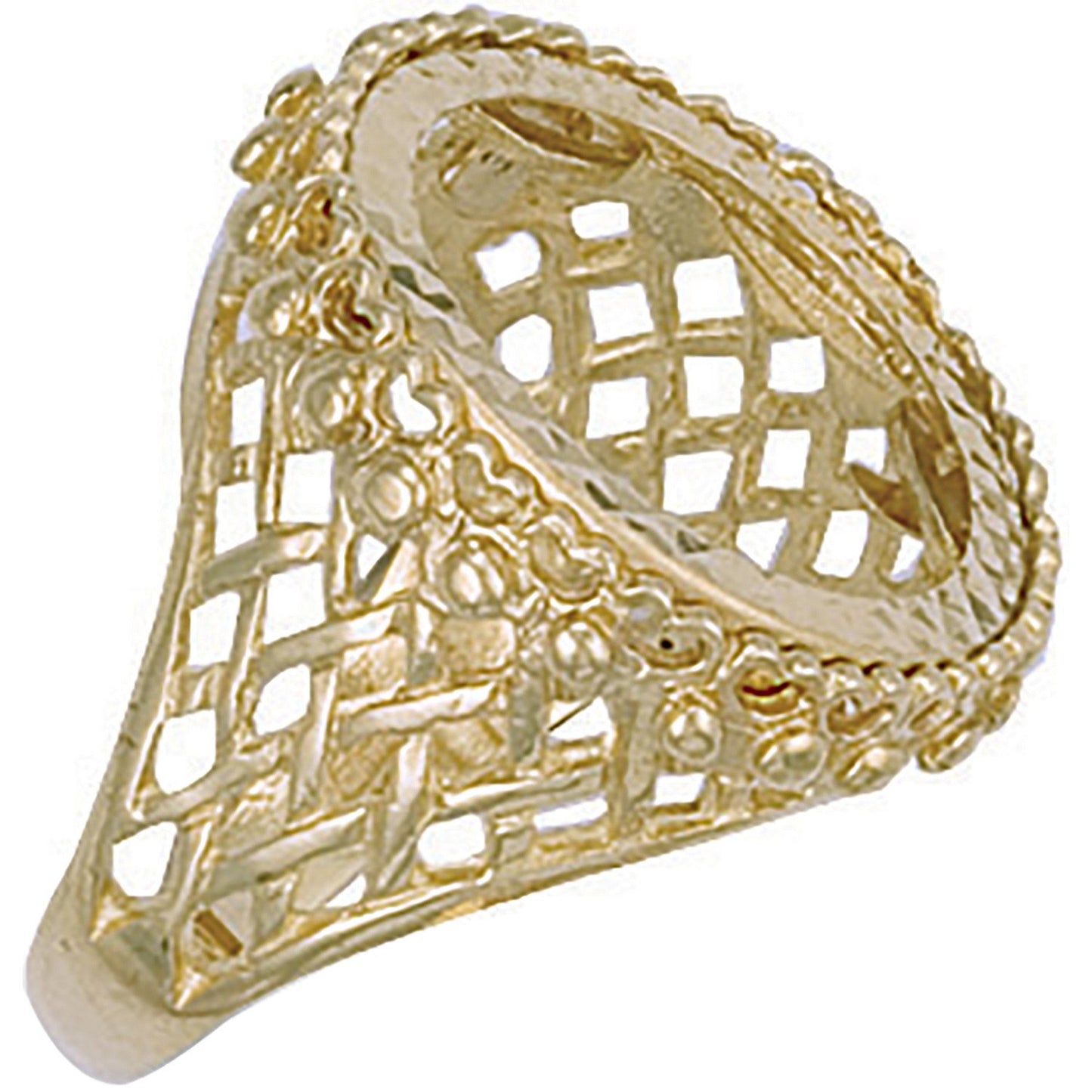 Yellow Gold (full) Basket Side Sovereign Ring