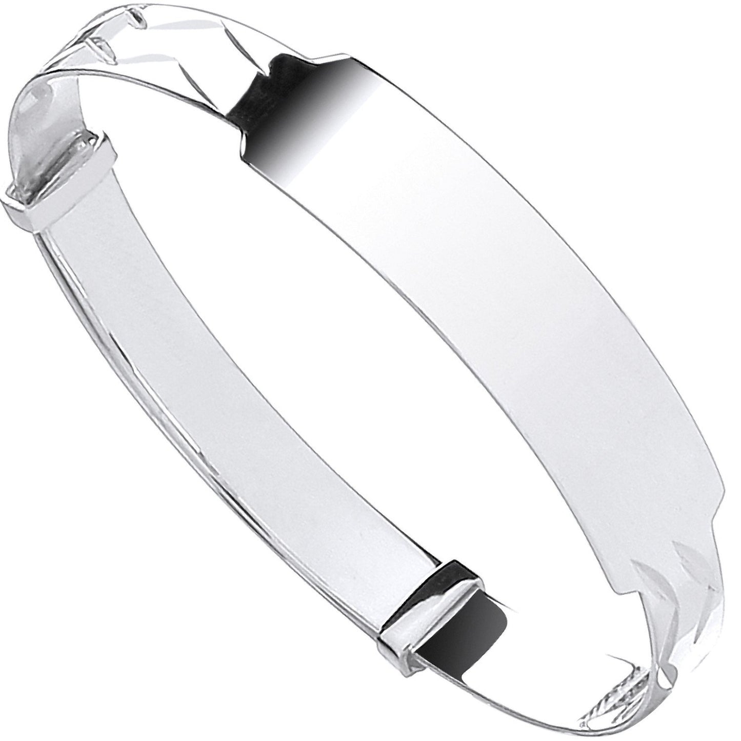 Silver Baby Expandable Id Bangle