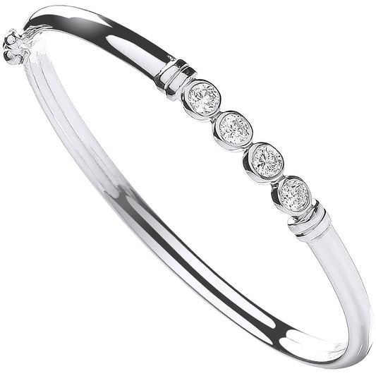 Silver Baby Cubic Zirconia Bangle