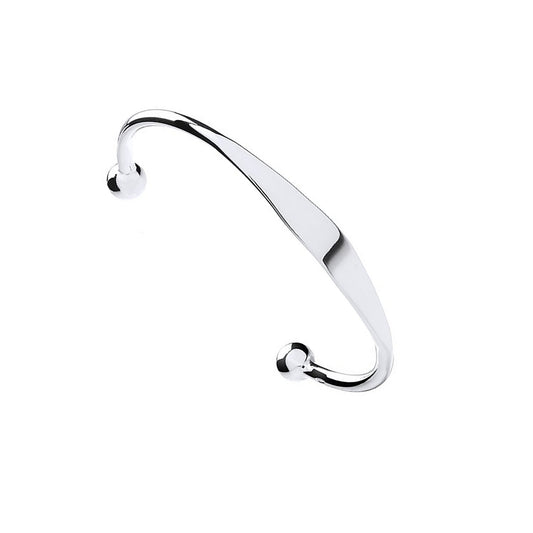 Silver Solid Baby Bangle With Id Plate