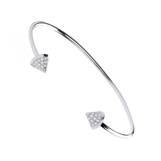 Silver Pyramid Cubic Zirconia Cones Bangle