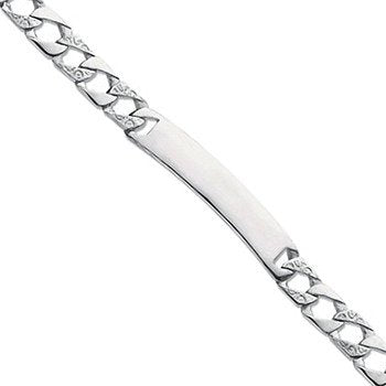 Silver Plain & Bark Casted Curb Id Baby 6" Bracelet