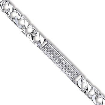 Silver Cubic Zirconia Id Baby 6" Bracelet