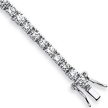 Silver 3.5mm Cubic Zirconia Tennis Baby 6" Bracelet