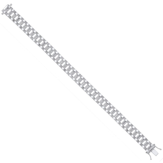 Silver 10mm Fancy Link Gents Bracelet