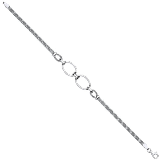 Silver Oval Circles Bracelet