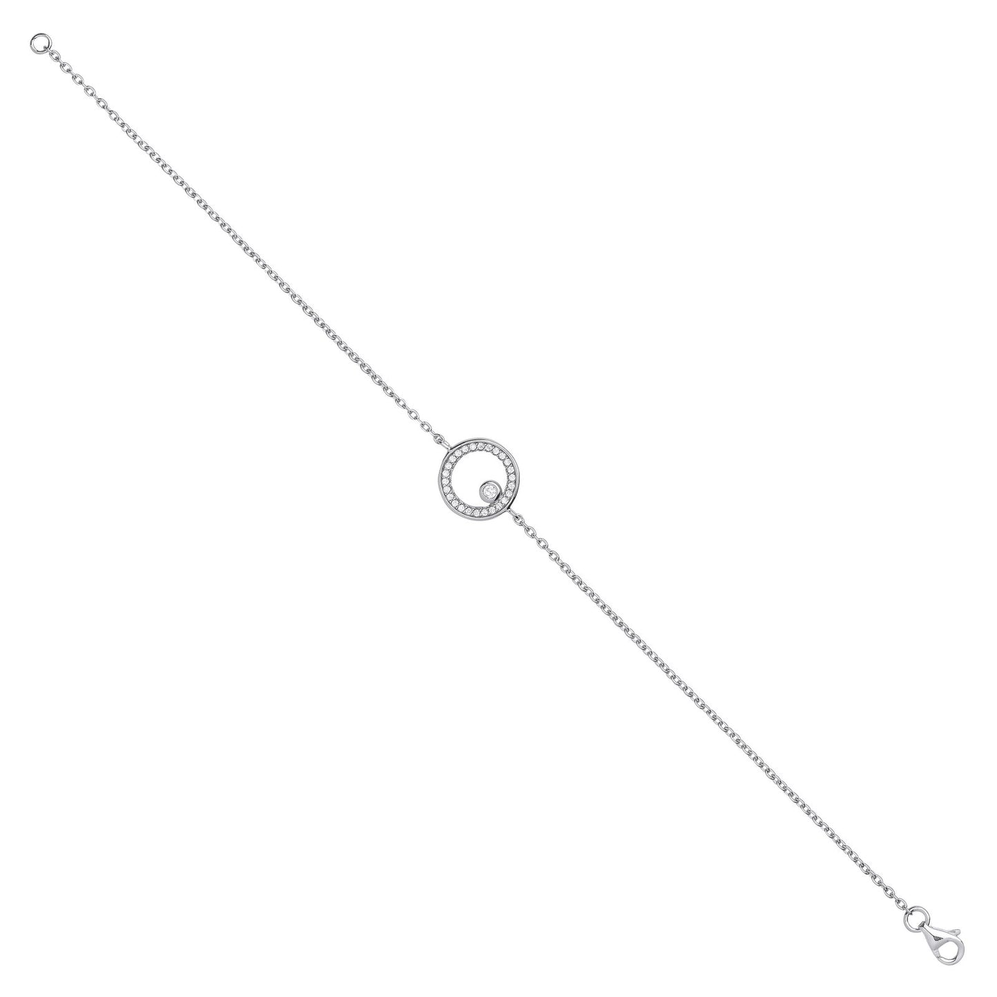Silver Circle Of Life Cubic Zirconia Ladies Bracelet