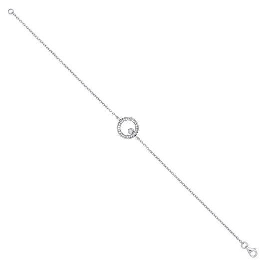 Silver Circle Of Life Cubic Zirconia Ladies Bracelet