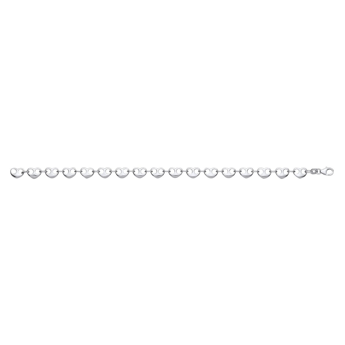 Silver Heart Bean Ladies Bracelet