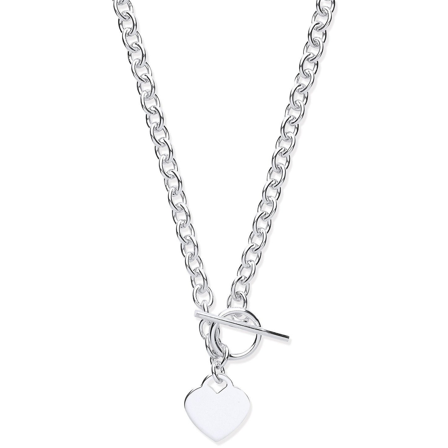 Silver Heart T-bar Collarette