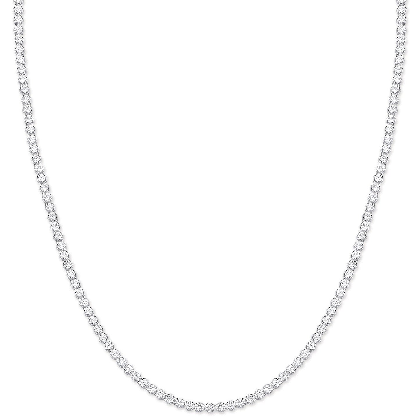 Silver 2.4mm 17" Tennis Cubic Zirconia  Chain
