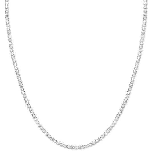 Silver 2.4mm 17" Tennis Cubic Zirconia  Chain