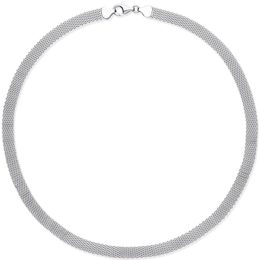 Silver Tight Mesh Watch Strap 18"chain/ladies Bracelet