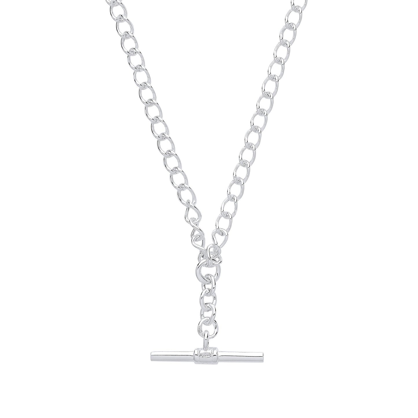 Silver Fancy T-bar 18" Chain & 7.5" Ladies Bracelet