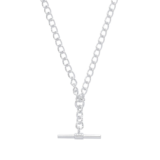 Silver Fancy T-bar 18" Chain & 7.5" Ladies Bracelet