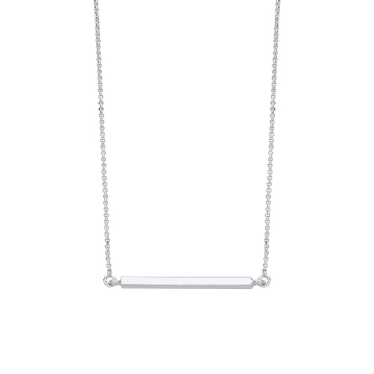 Silver Square Tube Bar Necklace