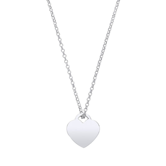 Silver Plain Heart Pendant Chain 16"