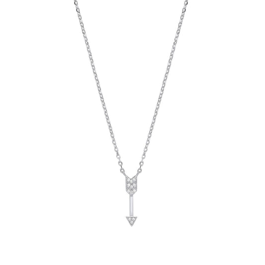 Silver Arrow Drop Pendant Chain 16"