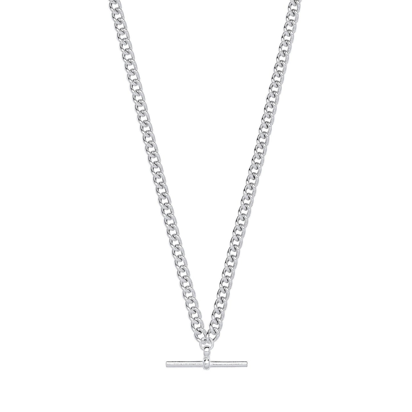 Silver T-bar Pendant Curb Chain Necklace/bracelet