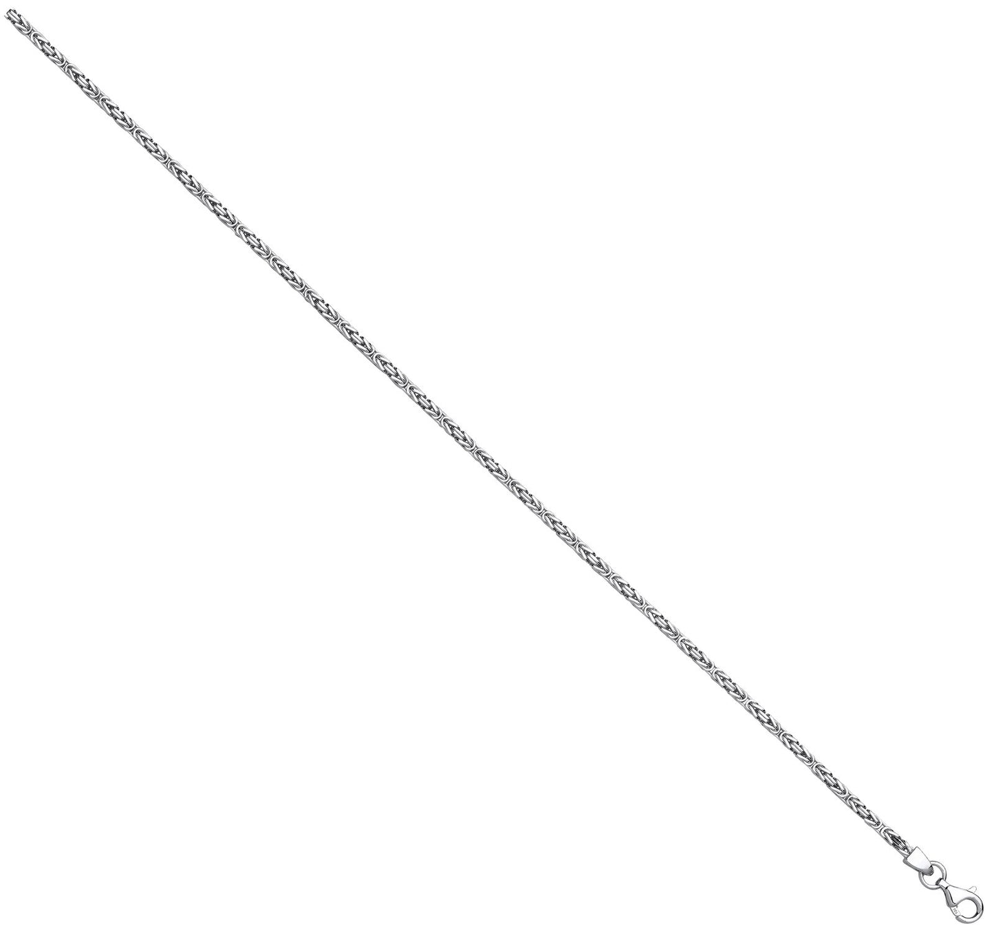 Silver 2.5mm Square Byzantine Chain