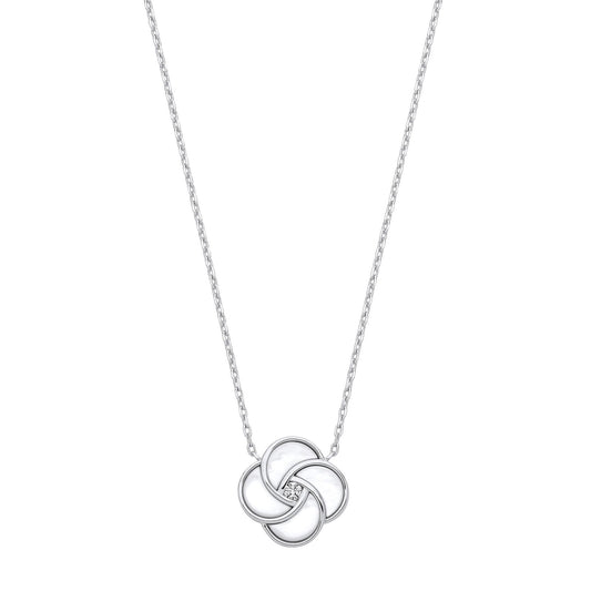 Silver White Shell Swirl Necklace