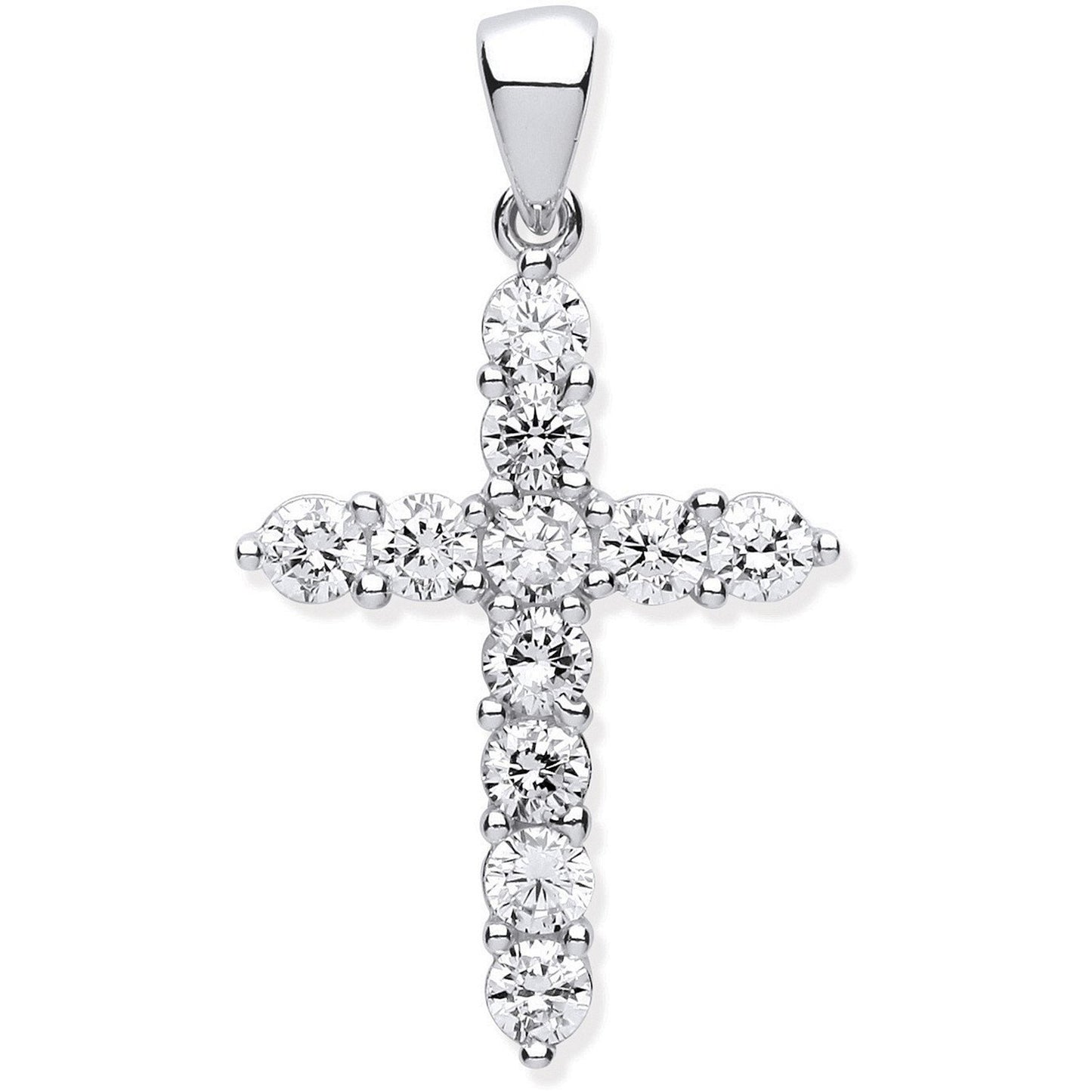Silver Cubic Zirconia Cross