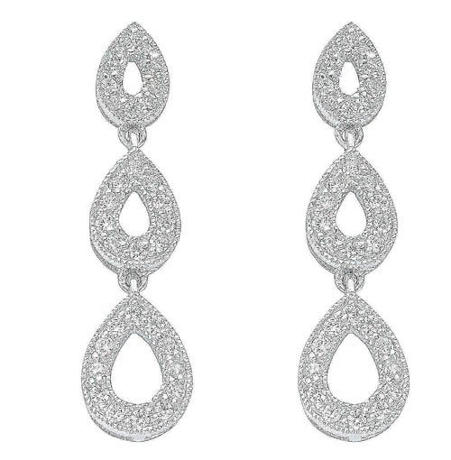 Silver Fancy Cubic Zirconia Drops
