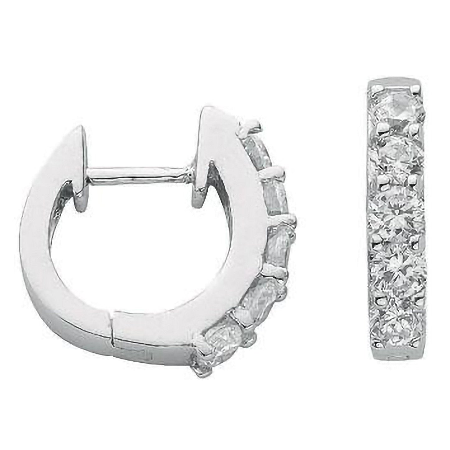 Silver Cubic Zirconia Huggies