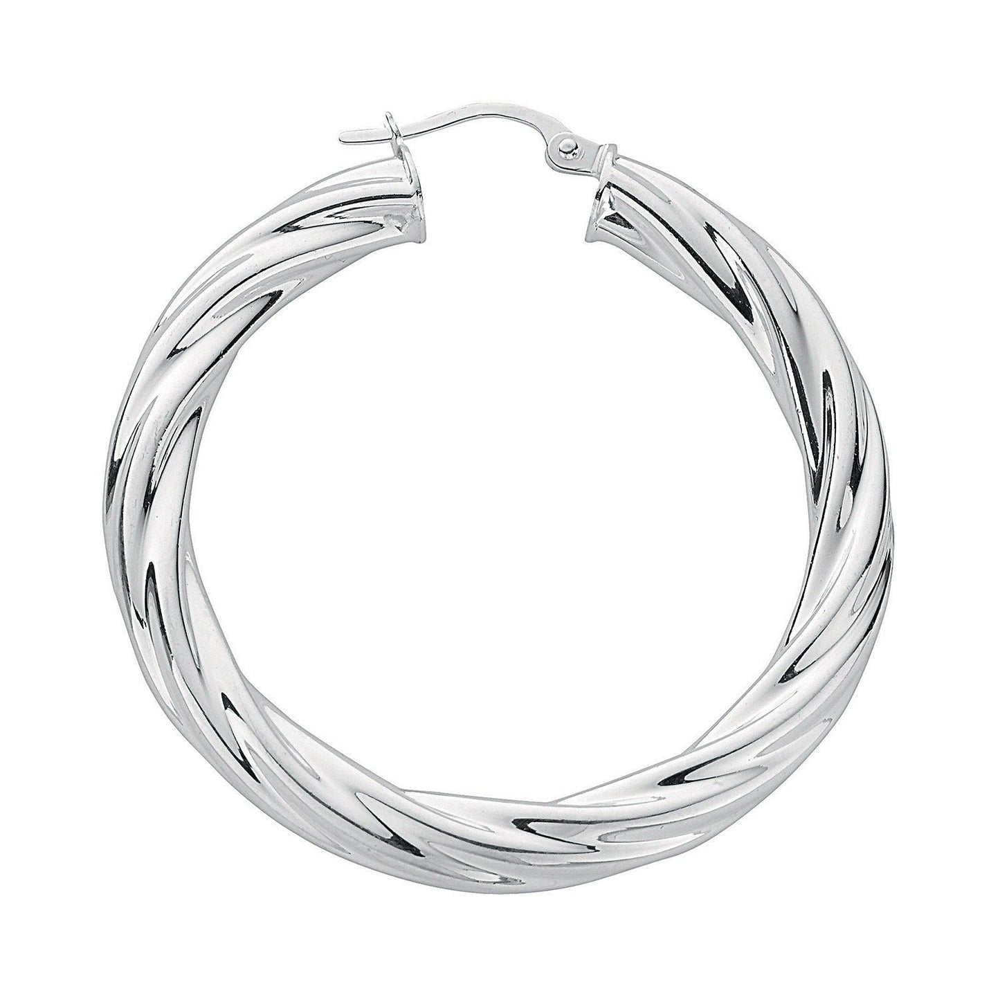 Silver Twisted Hoop Earrings
