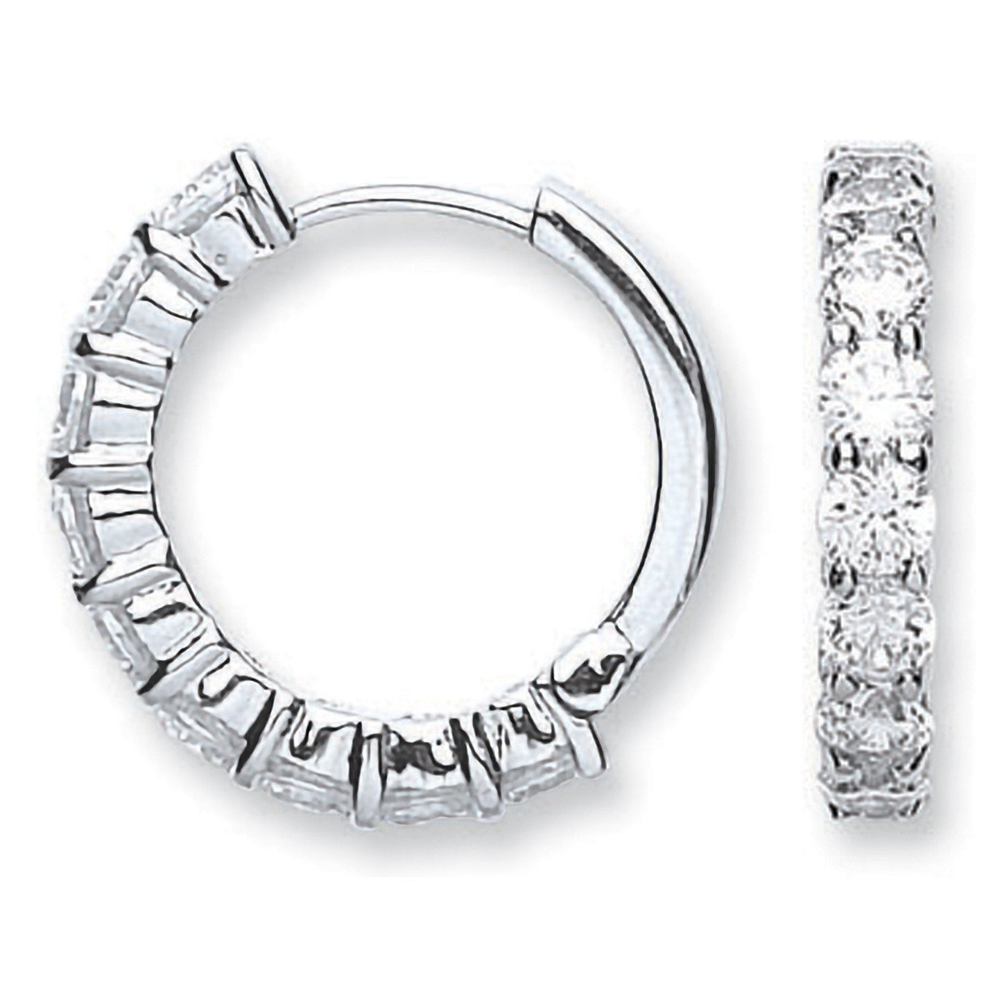 Silver Cubic Zirconia Huggies
