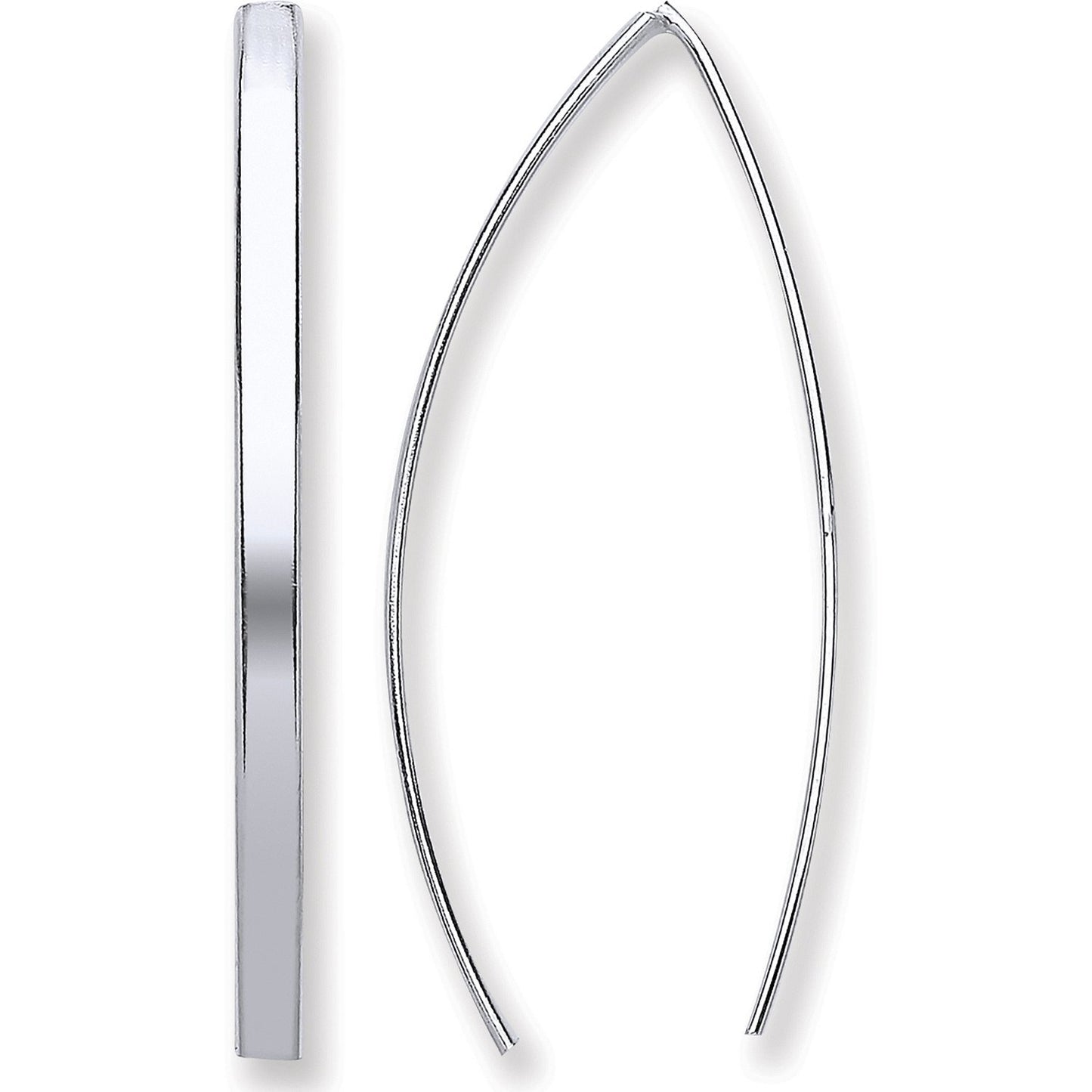 Silver Two Pin D-shape Earrings
