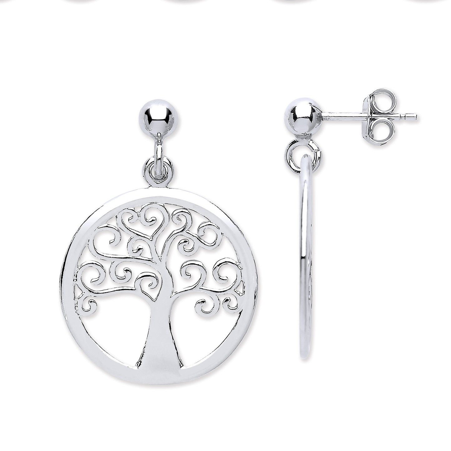 Silver Tree Of Life Earrings