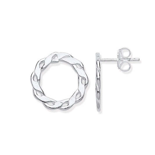 Silver Infinity Link, Circle Stud Earrings