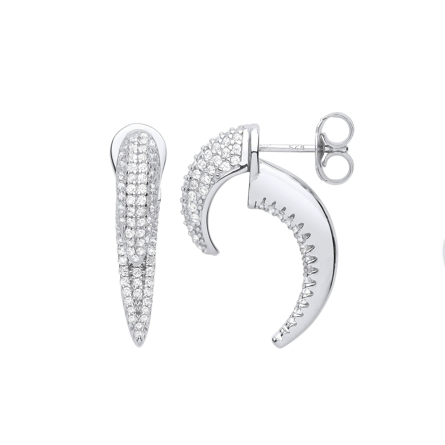 Silver Cubic Zirconia Talon Earrings