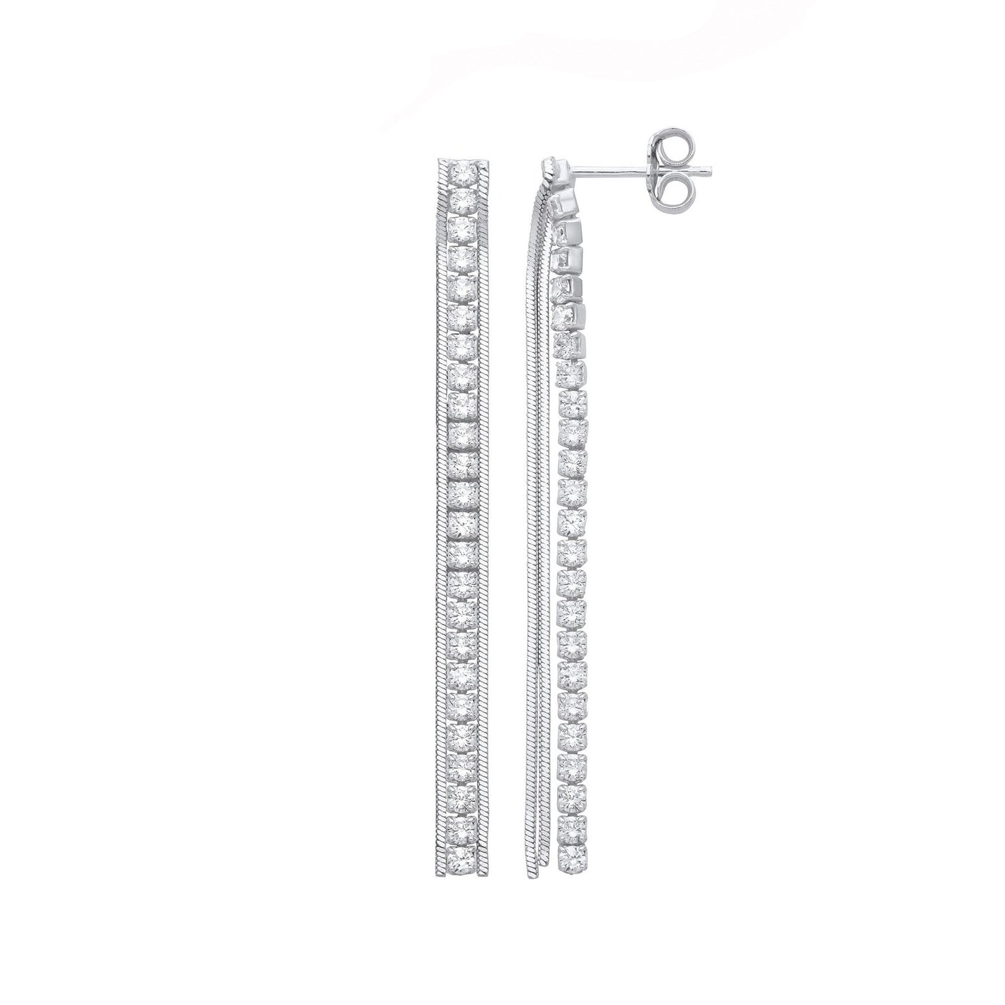 Silver 55mm Drop Earrings