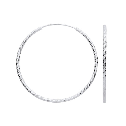 Silver 40mm Hoop Earrings