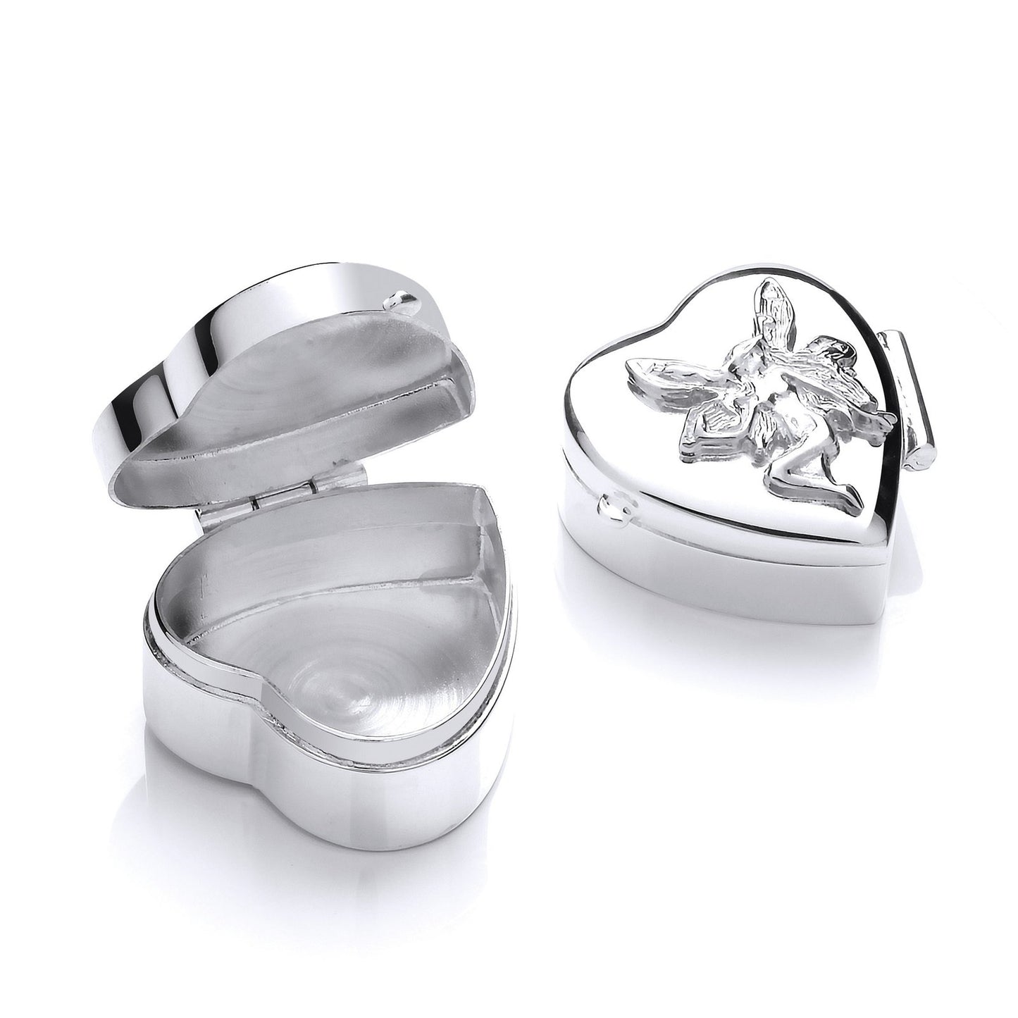 Silver Angel Trinket (pill) Heart Box