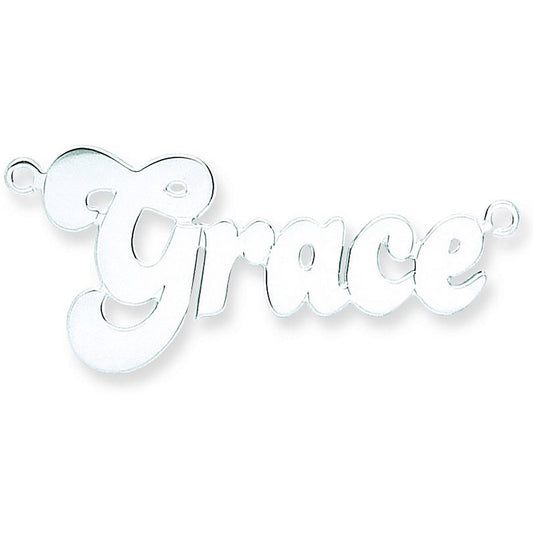 Silver Large Banana Split Style Nameplate With 16"/18"/20" Chain