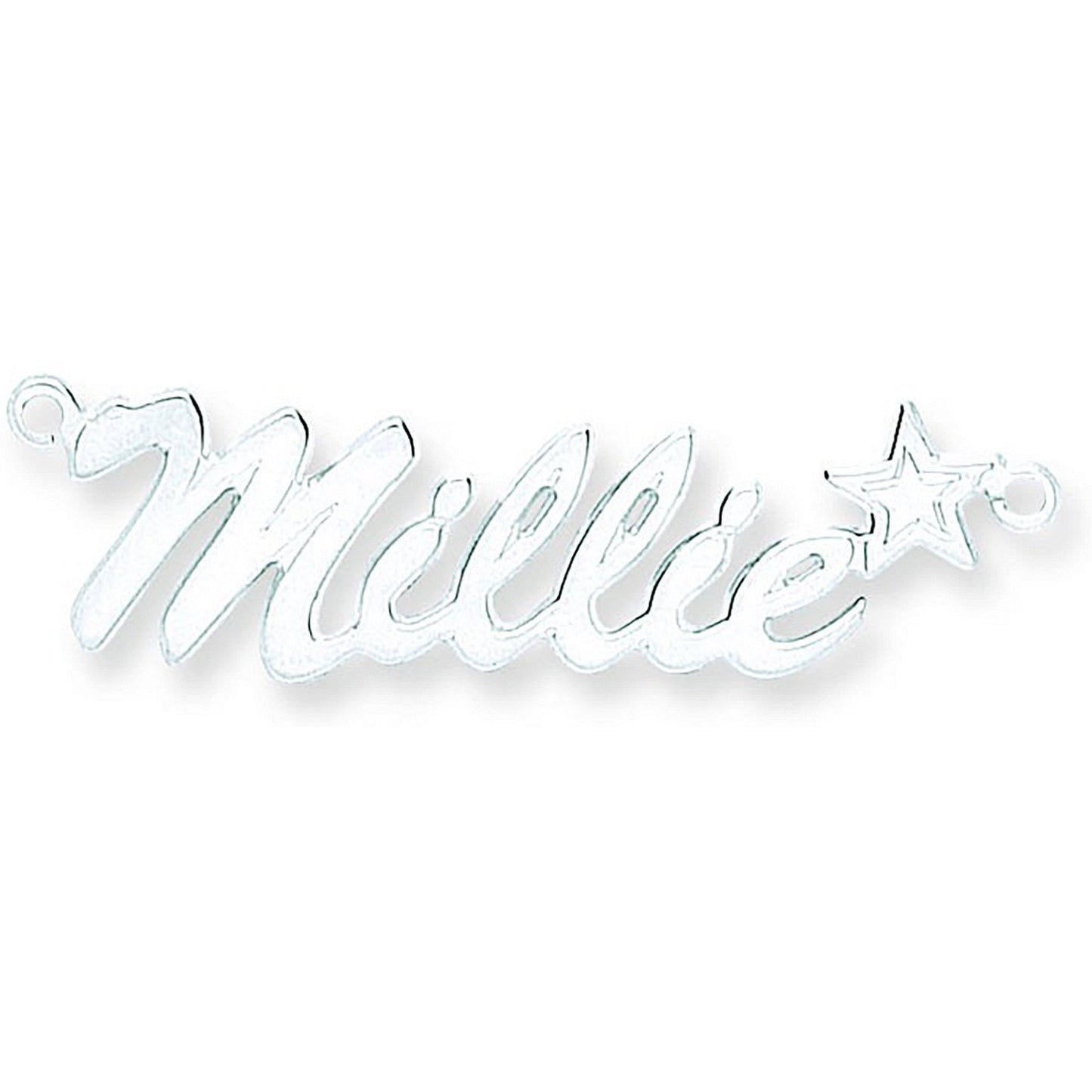 Silver Script Star Nameplate With 16"/18"/20" Chain