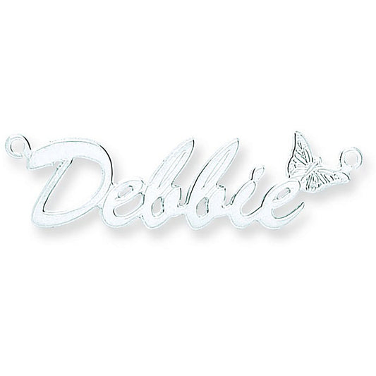 Silver Script Butterfly Nameplate With 16"/18"/20" Chain