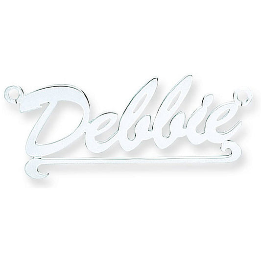 Silver Script Scroll Nameplate With 16"/18"/20" Chain