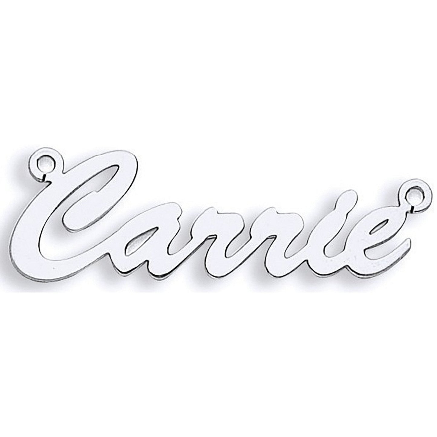 Silver Medium Script Nameplate With 16"/18"/20" Chain