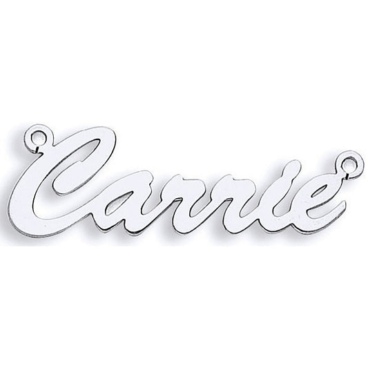Silver Medium Script Nameplate With 16"/18"/20" Chain