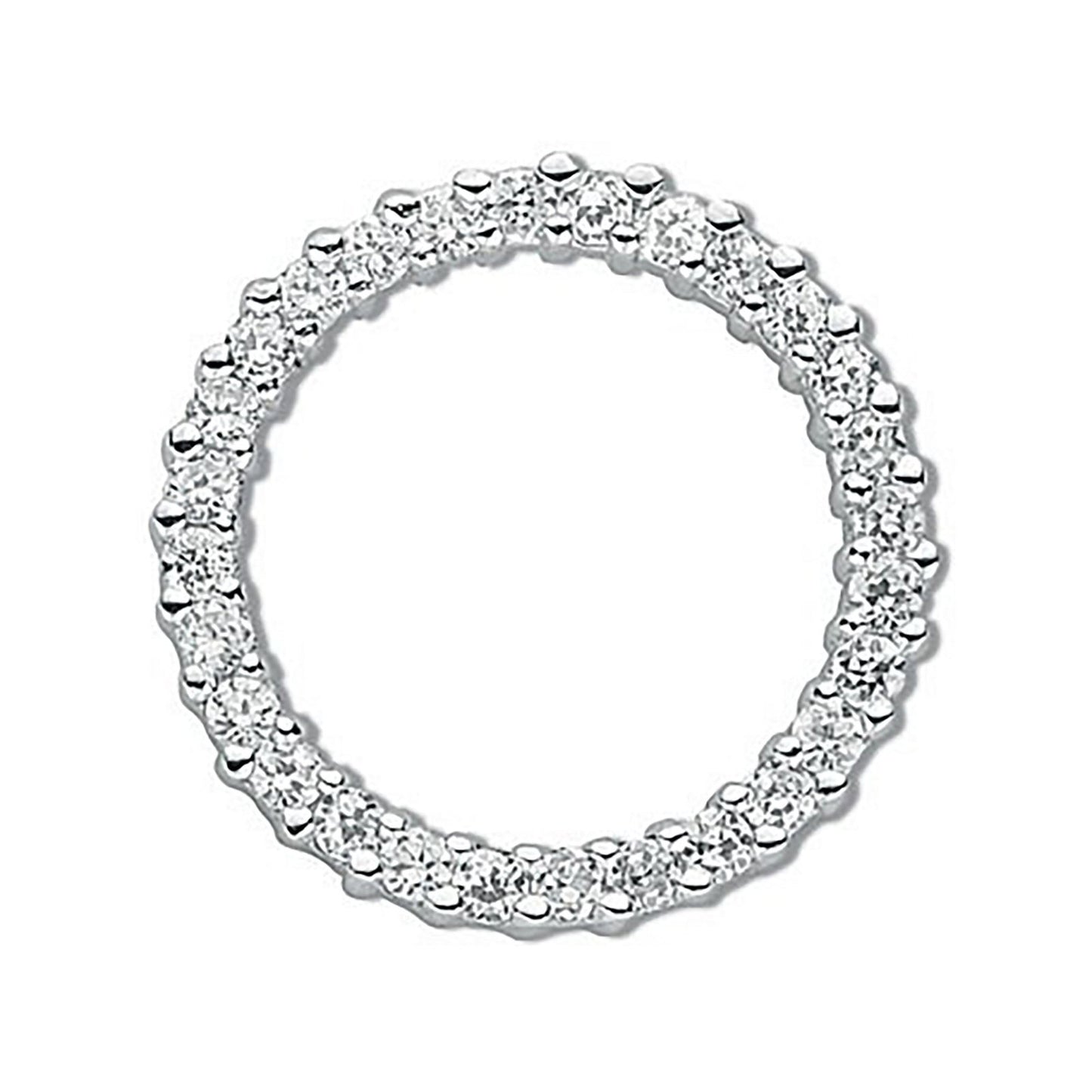 Silver Cubic Zirconia Circle Of Life Pendant