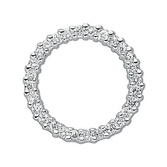 Silver Cubic Zirconia Circle Of Life Pendant