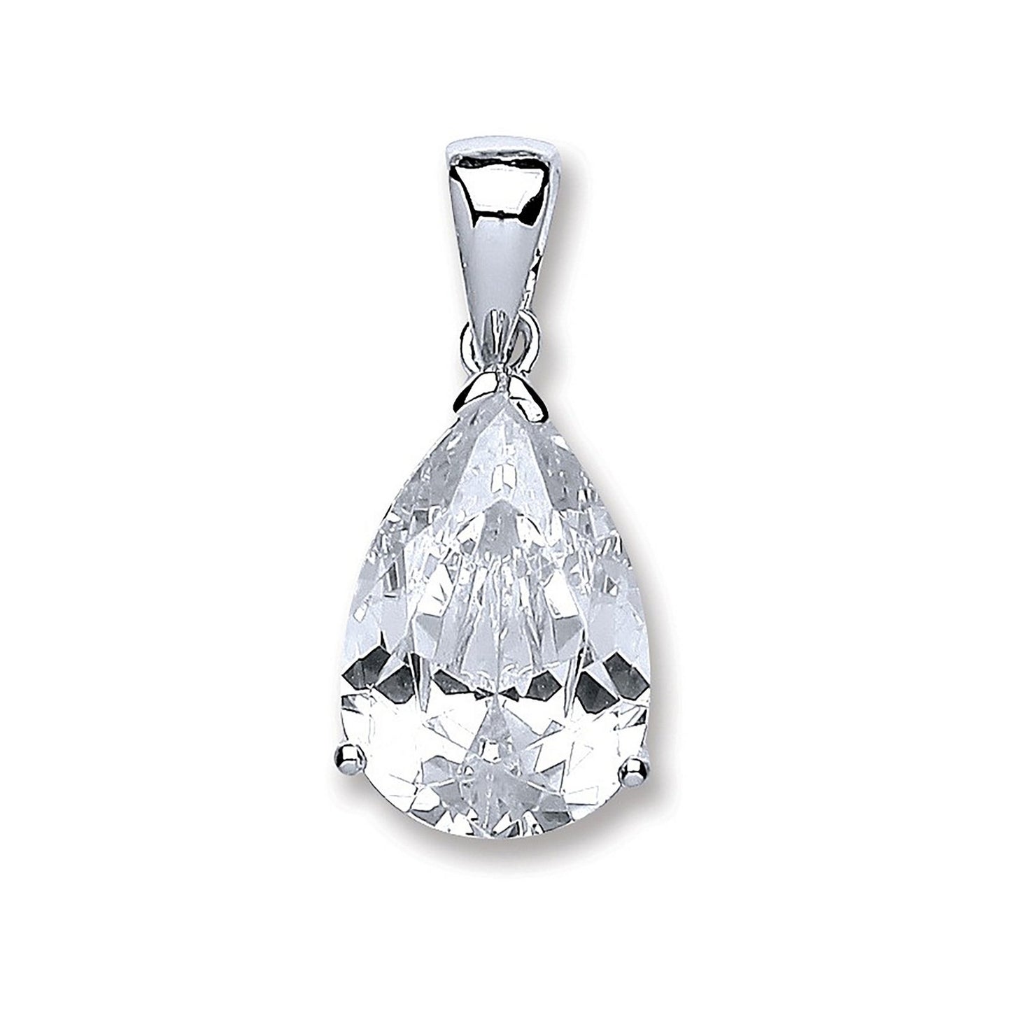 Silver S/s Pear Cubic Zirconia Pendant