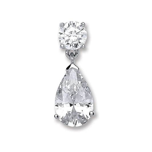 Silver Pear Cubic Zirconia Pendant