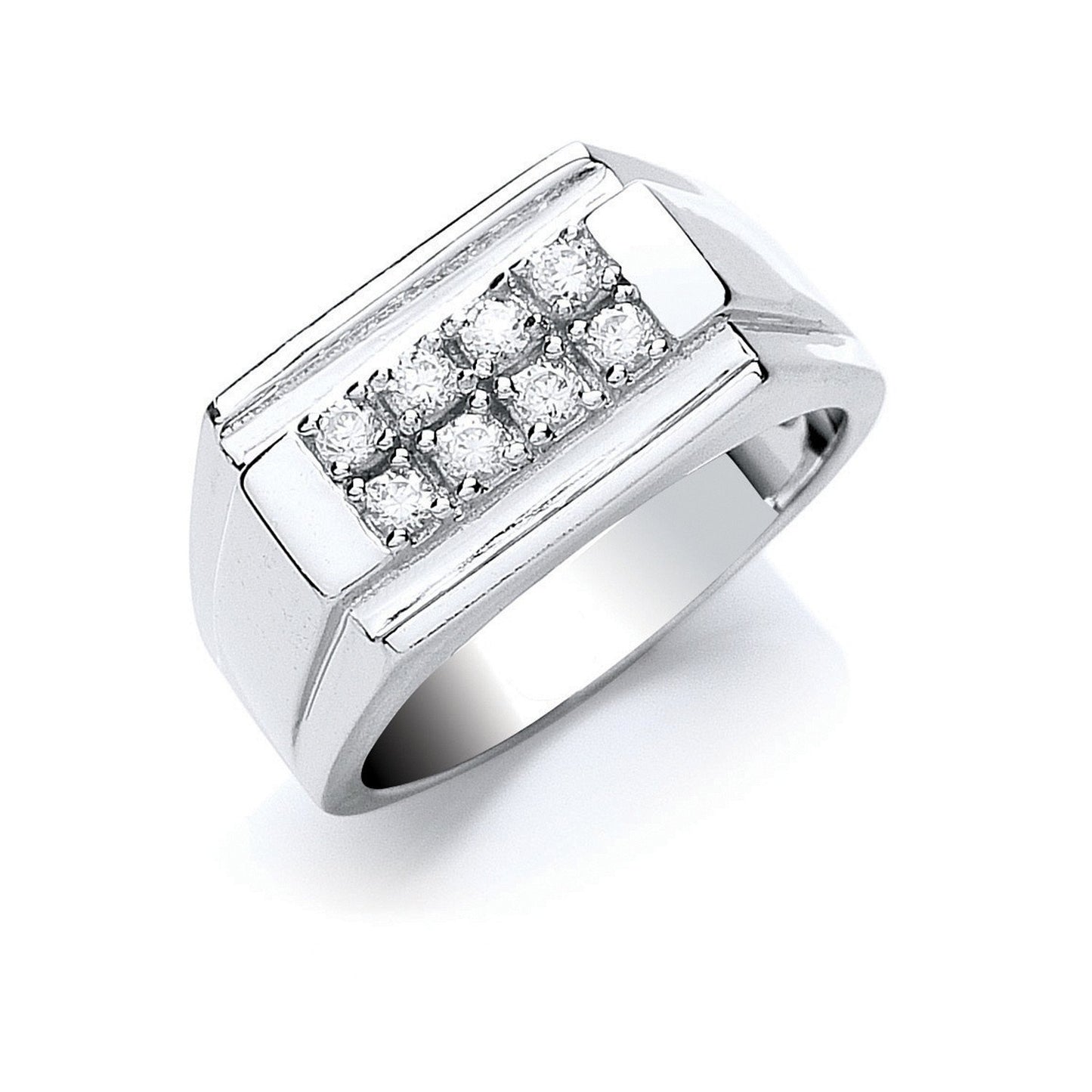 Silver Gents Cubic Zirconia Ring