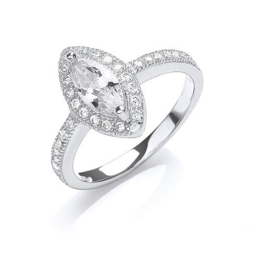 Silver  Set Cubic Zirconia Ring