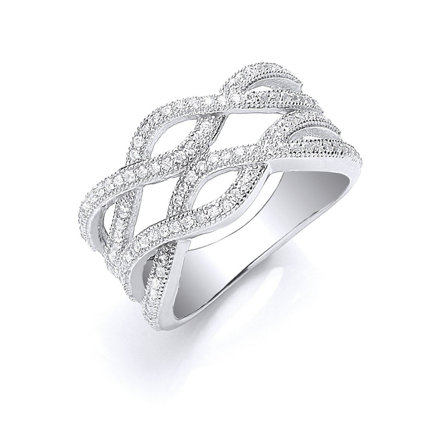 Silver Fancy Cubic Zirconia Ring